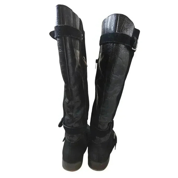 UGG Cydnee Riding Boots Womens Black Suede Knee High  UGG Australia Cydnee Tall Black Suede Riding Boots Leather Sheepskin Size 8